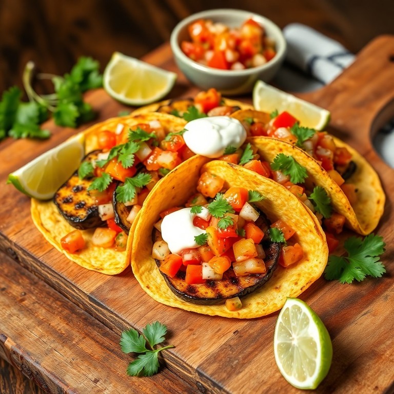 Tacos de Berenjena a la Parrilla