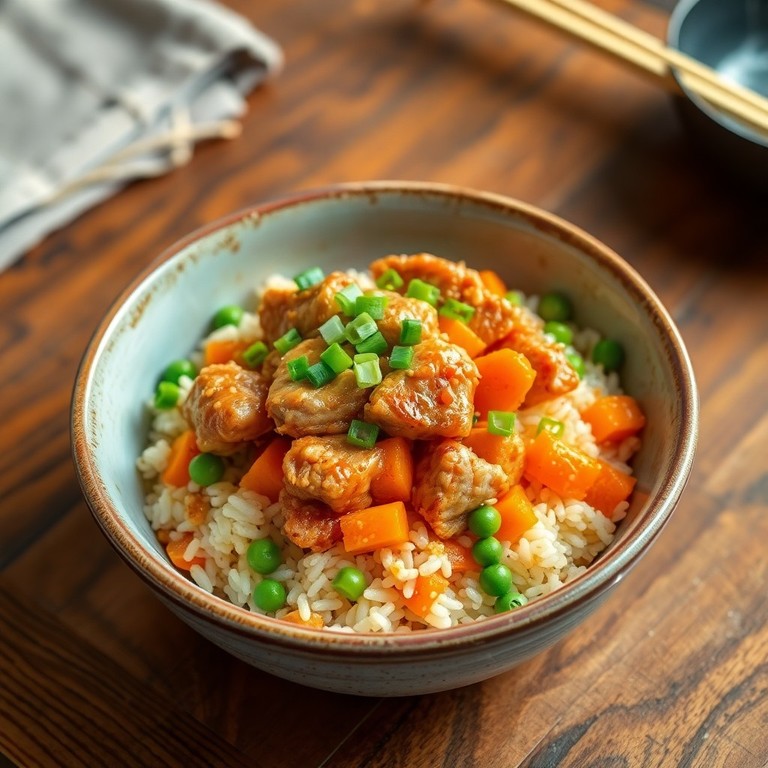 Tigela de Arroz Frito com Pernil