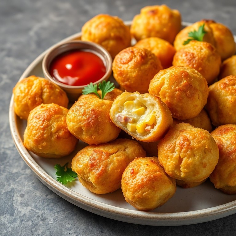 Bolinho de Batata com Recheio de Presunto e Milho
