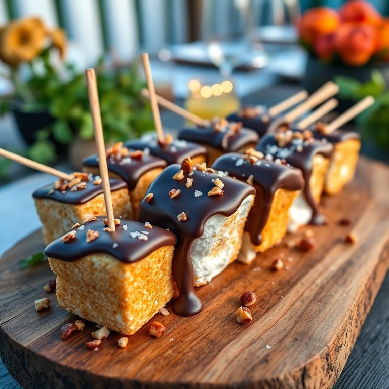 Marshmallow-Grillspieße mit Schokolade und Nüssen