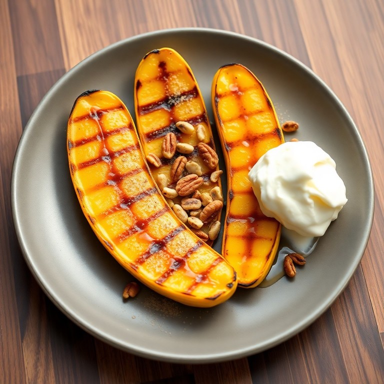 Gegrillte Bananen mit Honig und Nüssen