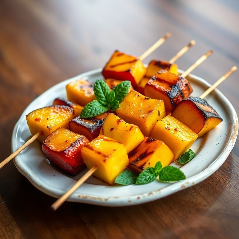 Brochettes de fruits grillés au miel