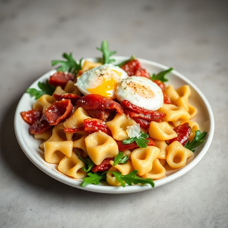 Farfalle con Bresaola e Uova Strapazzate