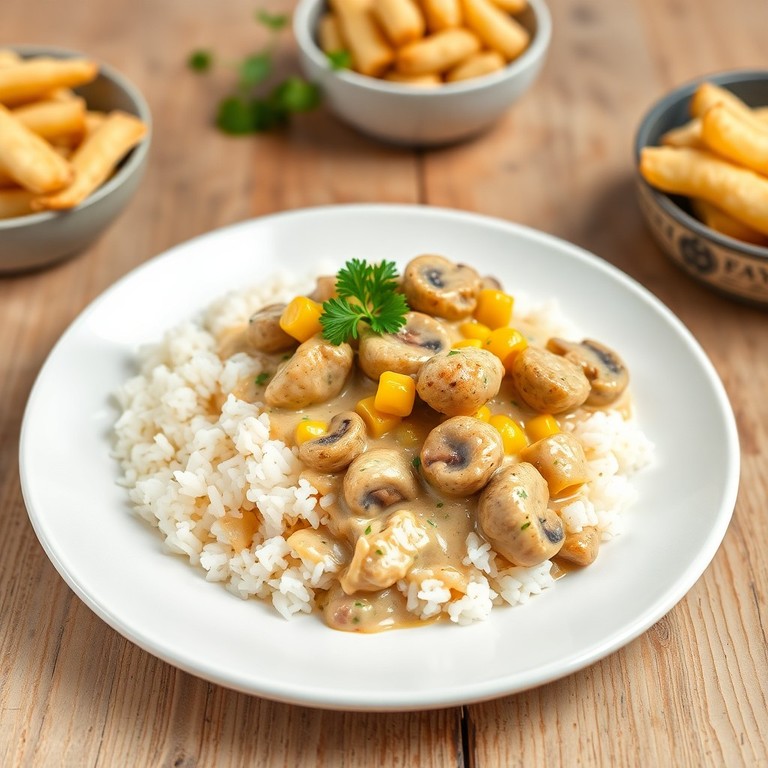 Strogonoff de Frango com Milho Verde para 15 Pessoas