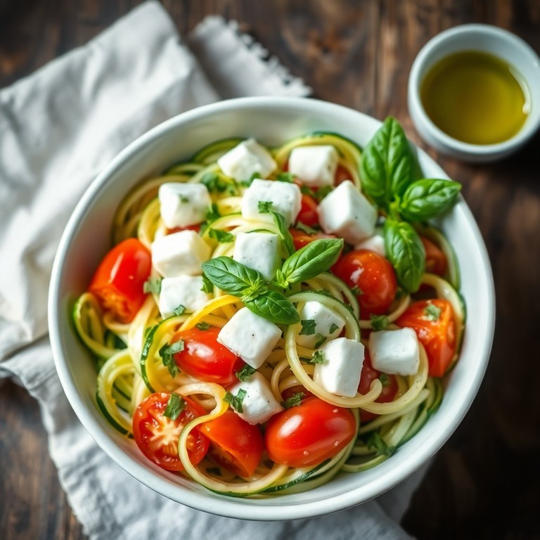 Salade fraîche de Courgettes, Tomates et Mozzarella