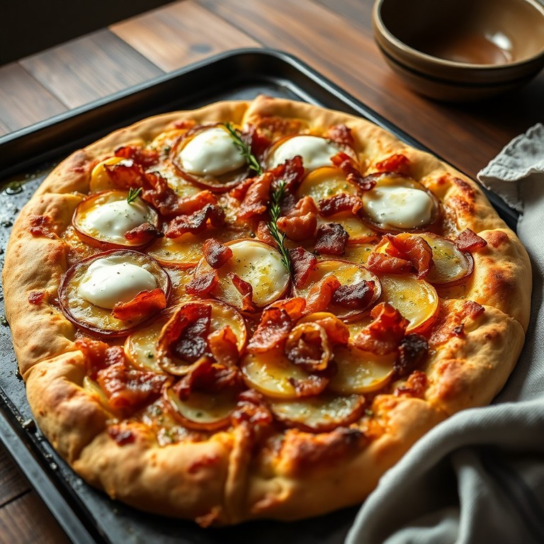 Herzhafte Kartoffel-Speck-Pizza vom Blech
