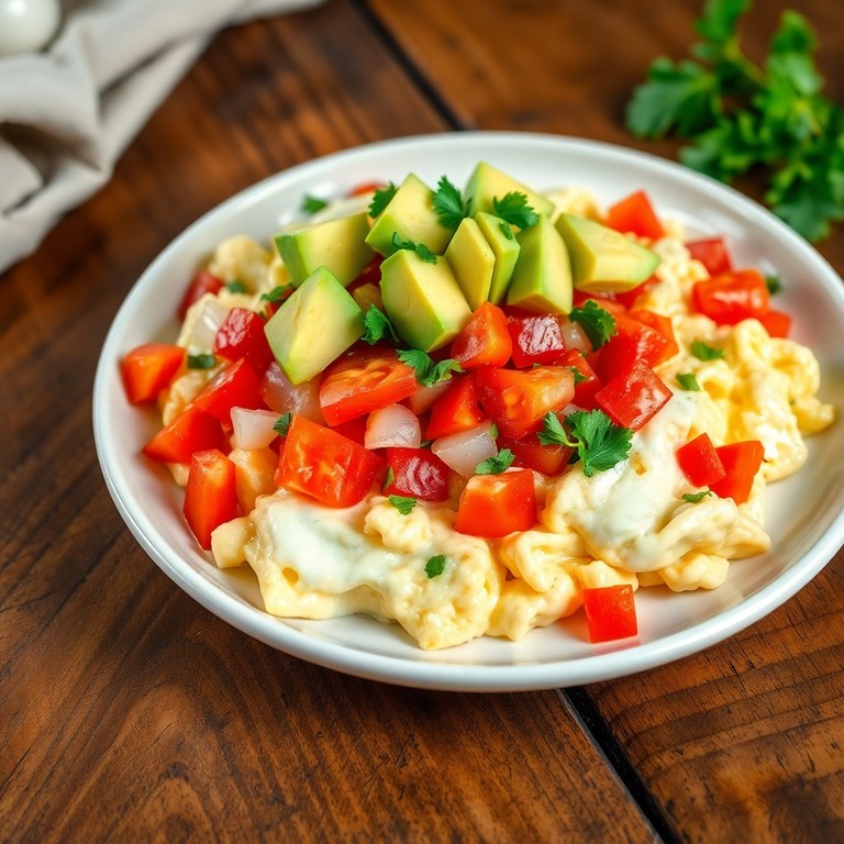 Ovos Mexidos com Legumes e Abacate