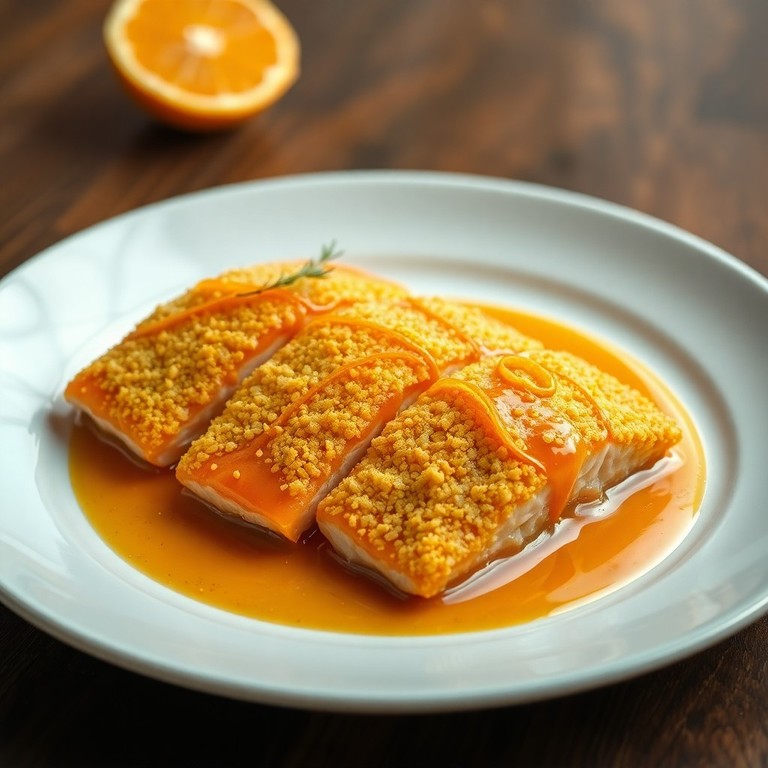 Salmão ao Molho de Laranja com Crosta de Biscoito Cream Crack