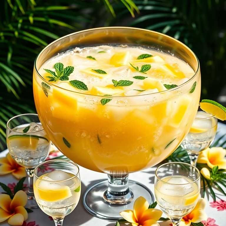 Exotische Ananas-Kokos-Bowle