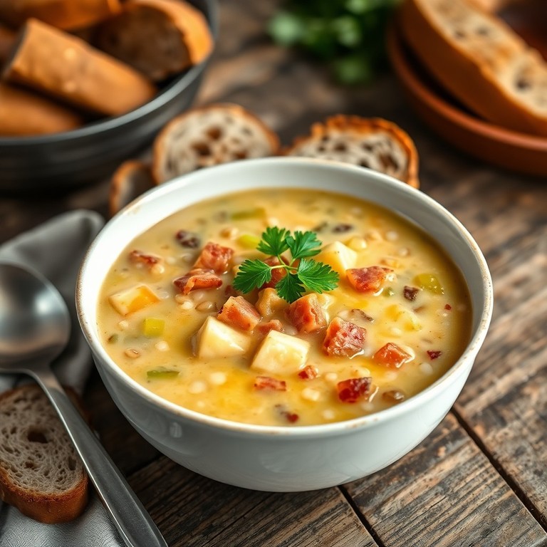 Lauch-Speck-Suppe mit Rollgerste