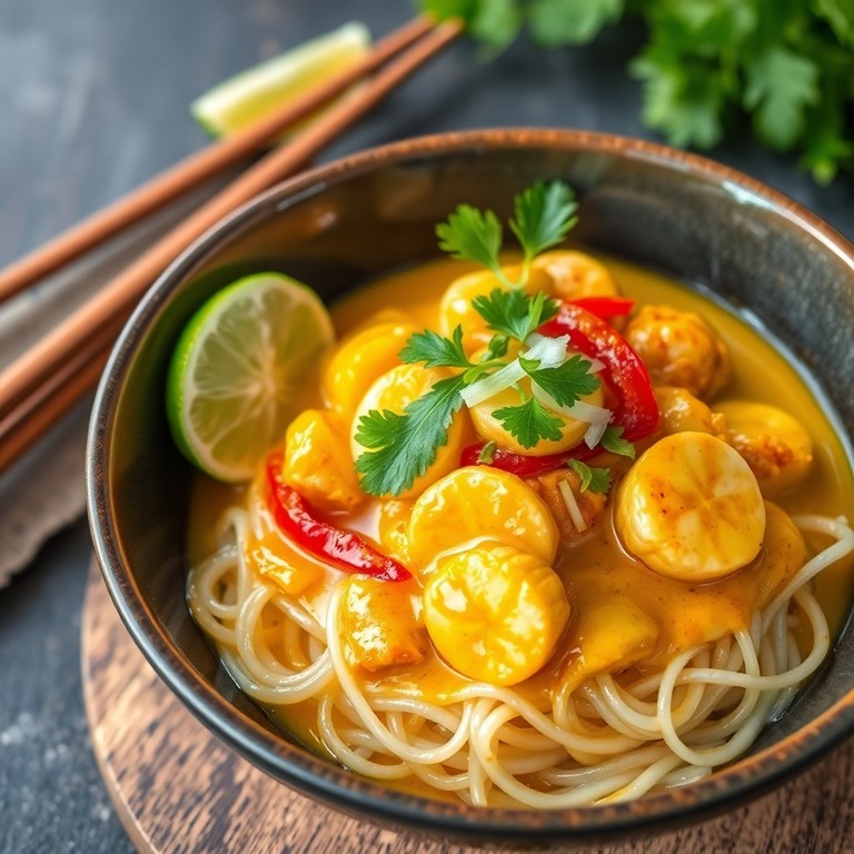 Bananen-Curry mit Poulet und Glasnudeln