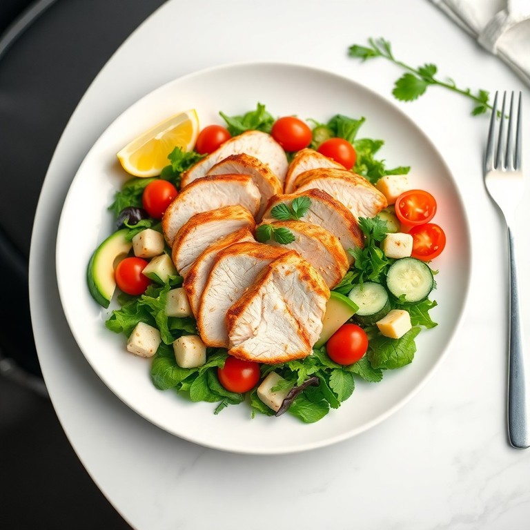 Hähnchen-Salat mit Avocado und Sesam