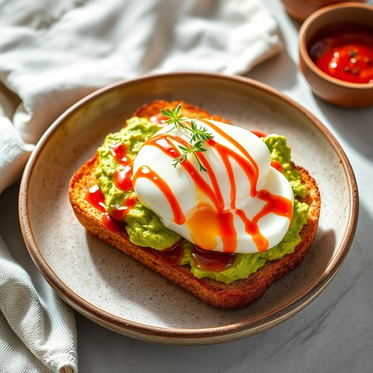 Avocado-Ei-Toast mit Sriracha
