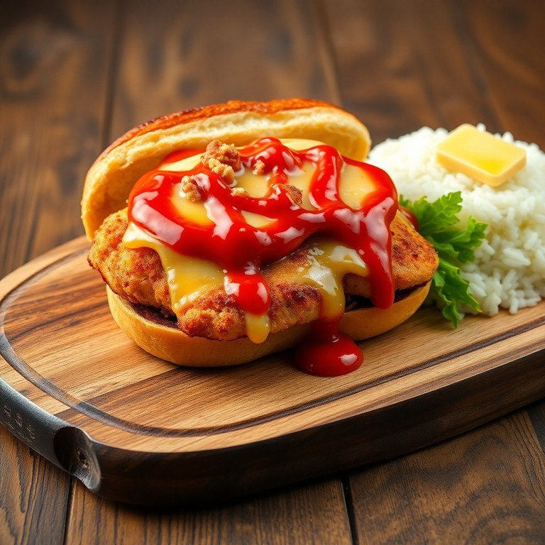 Sanduíche de Frango e Queijo com Molho Especial