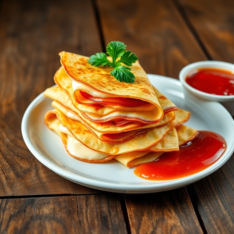 Panqueca Recheada com Queijo e Presunto