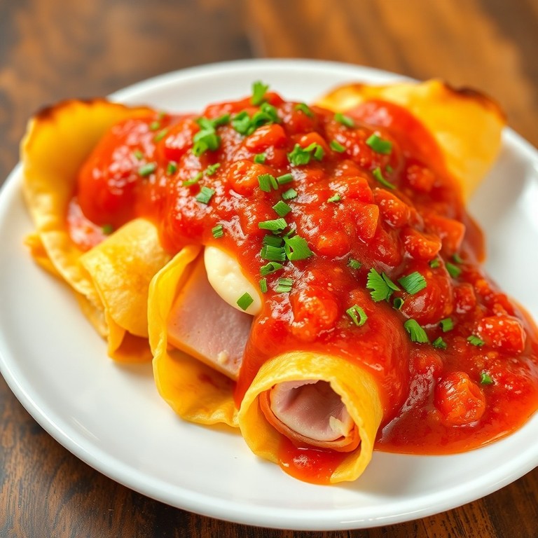 Panqueca Recheada com Queijo e Presunto