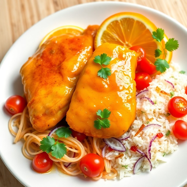 Pollo a la naranja con glaze cítrico