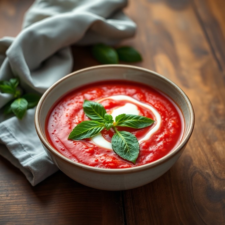 Soupe de poivrons rouges rôtis