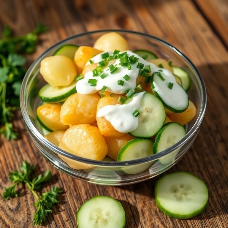 Salada Refrescante de Batata e Pepino com Molho de Iogurte