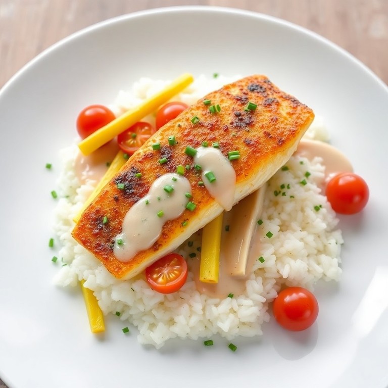 Poêlée de lieu noir, légumes croquants, et sauce citronnée à la crème