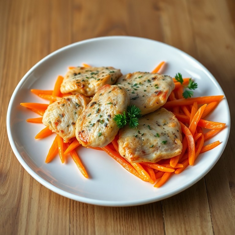 Poêlée de carottes sautées et poulet aux herbes