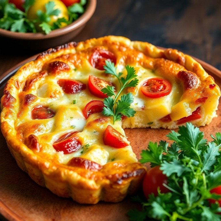 Frittata di Patate e Pomodori con Stracchino
