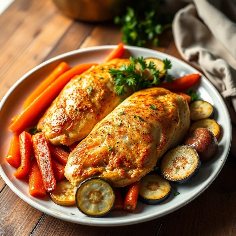 Куриные грудки с овощами в духовке