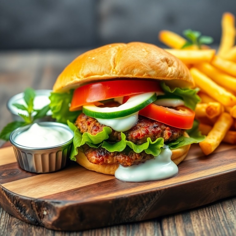 Burger de boeuf épicé à l'indienne