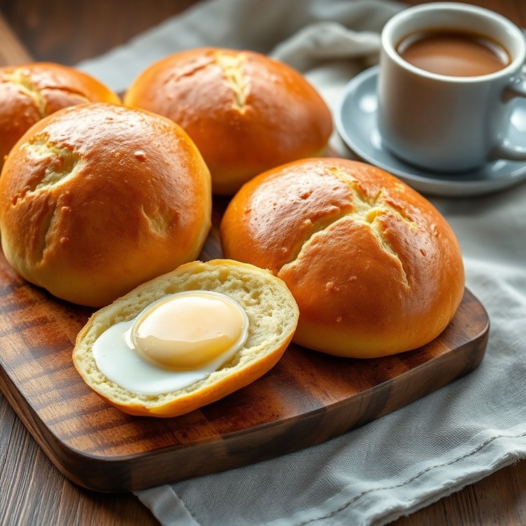 Pão de Batata com Ovo Cozido