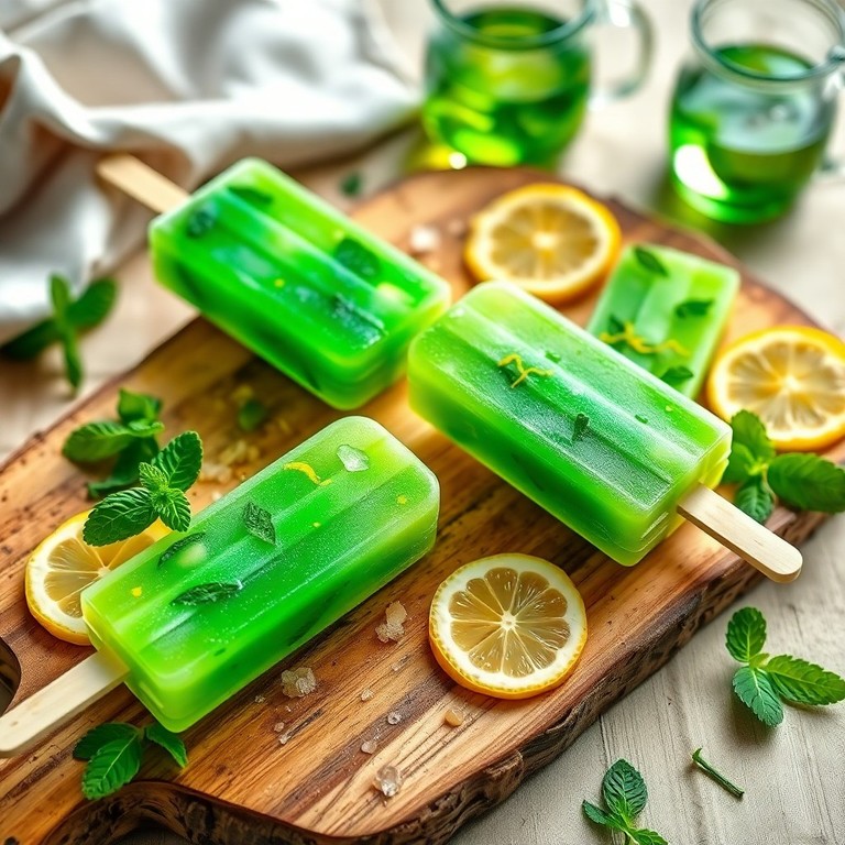 Picolé de Chá Verde com Limão e Hortelã