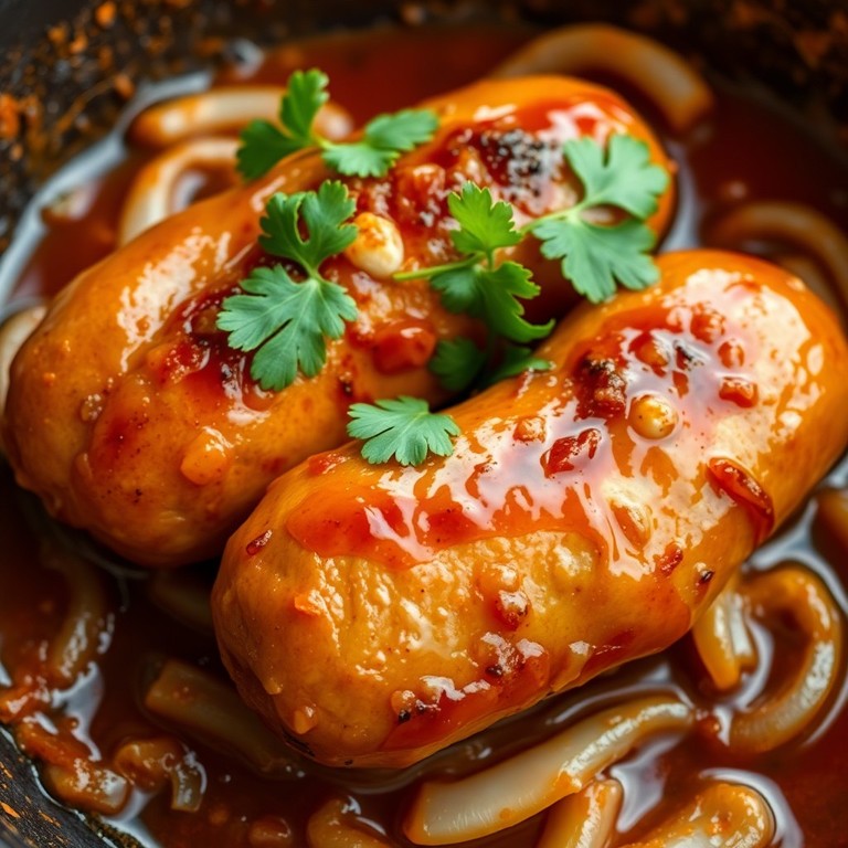 Saucisses de Poulet Caramélisées au Miel et Épices