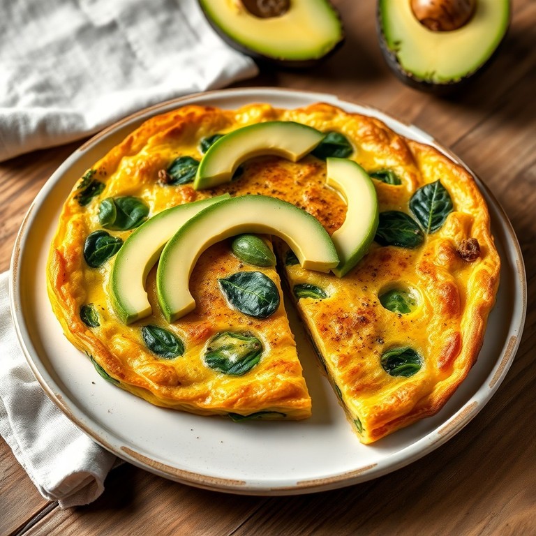 Tortilla Española con Espinacas y Aguacate