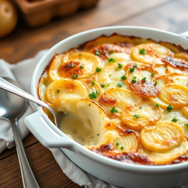 Klassischer Kartoffelgratin mit Knoblauch