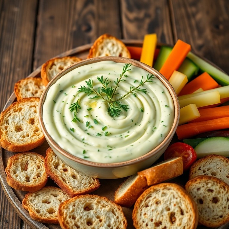 Kräuter-Aioli mit frischen Gartenkräutern