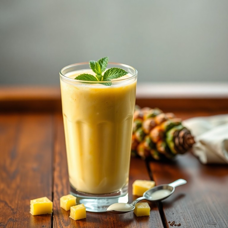 Smoothie Tropical de Abacaxi com Leite Condensado e Creme de Leite