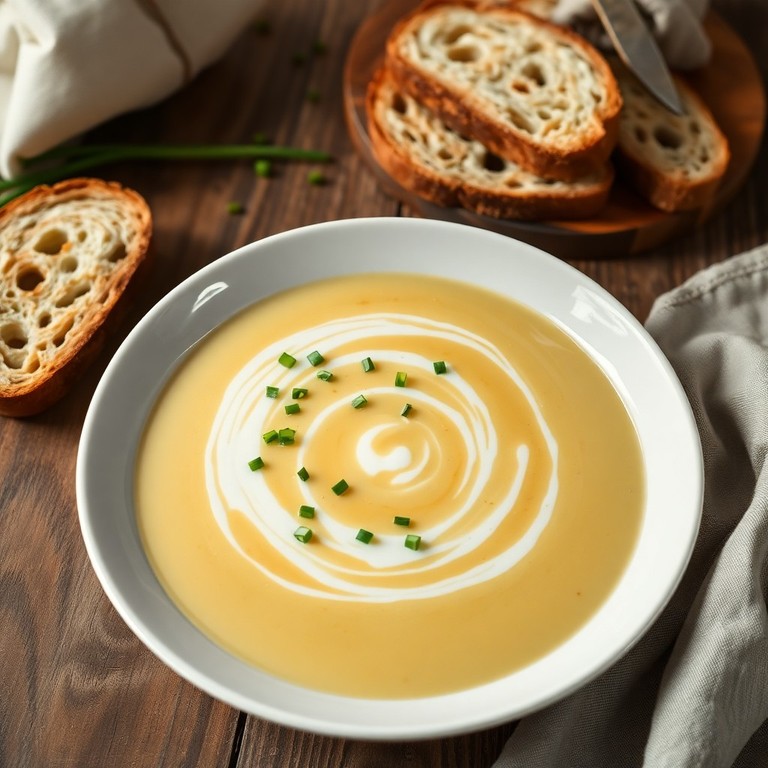 Creamy Potato Leek Soup with Chives