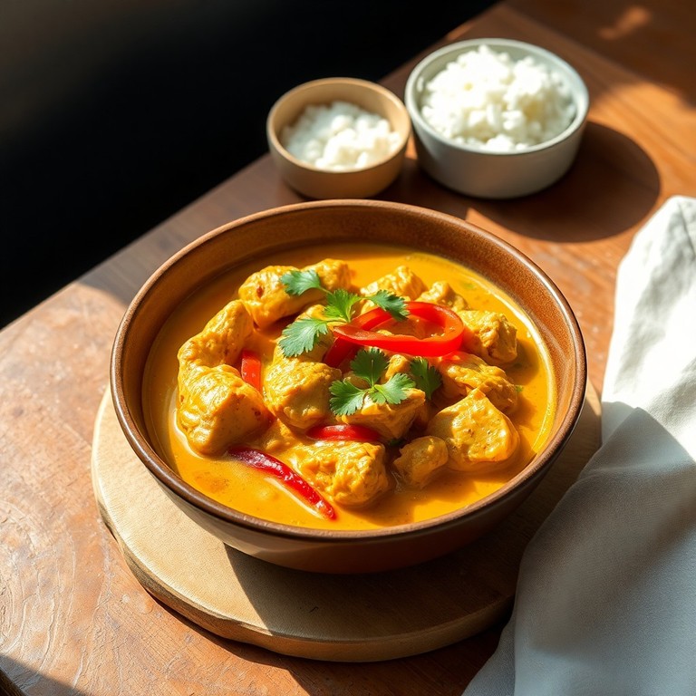Schmoren im Backstein: Exotisches Hähnchengulasch mit Kokos und Curry