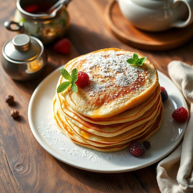 Pancakes moelleux au yaourt et au sucre