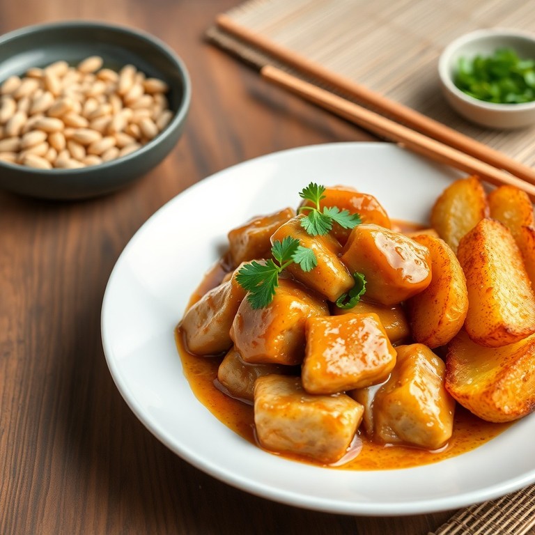 Sauté de poulet à la crème et pommes de terre façon asiatique