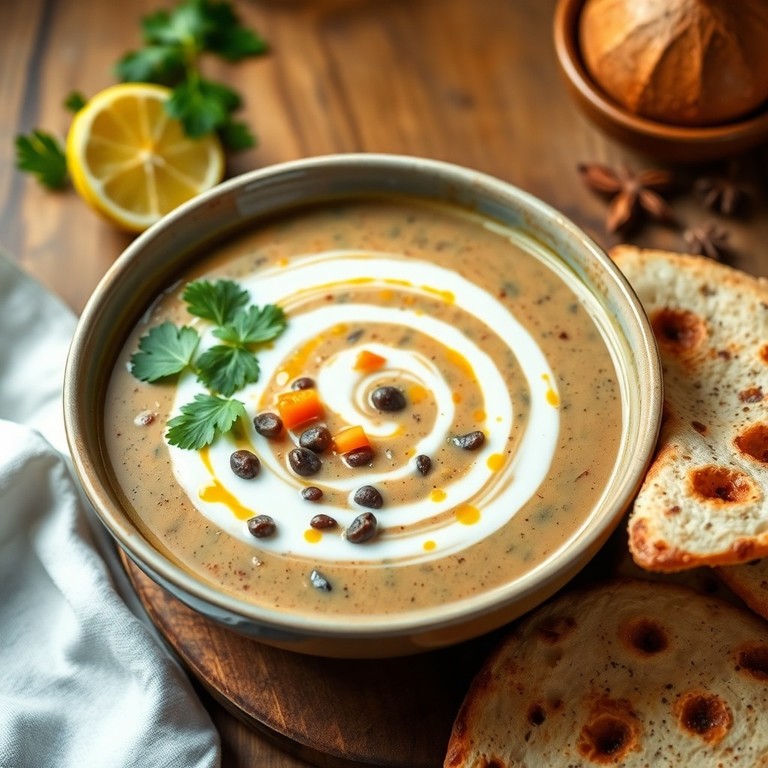 Gewürzte Linsen-Kokossuppe