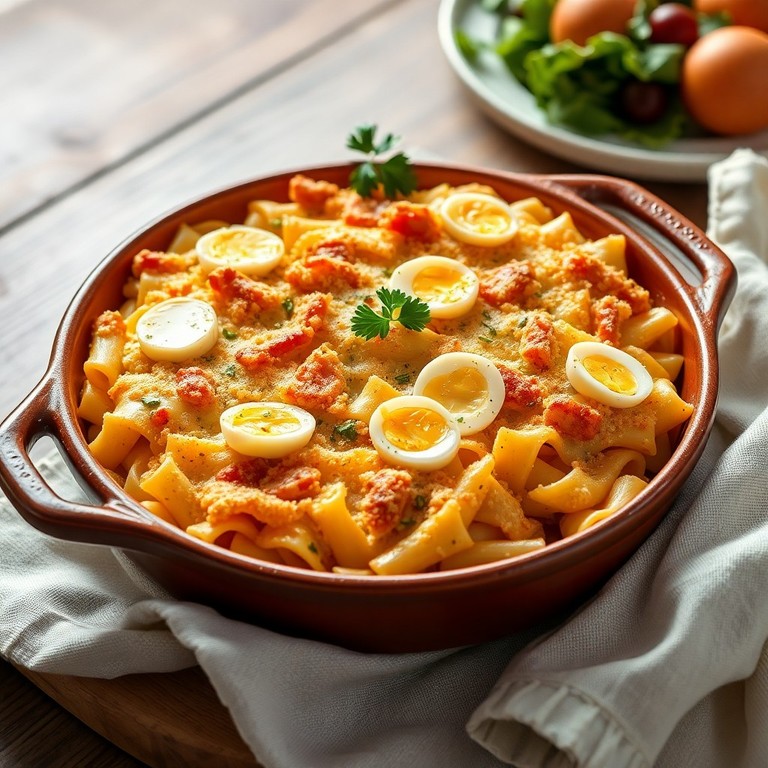 Nudelauflauf mit Thunfisch und Ei