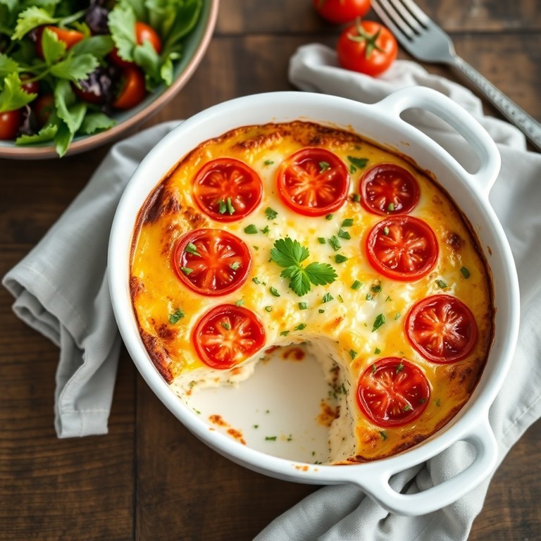 Herzhafter Käse-Quark-Auflauf mit Tomaten