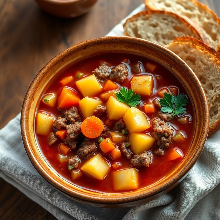 Ground Beef and Potato Soup