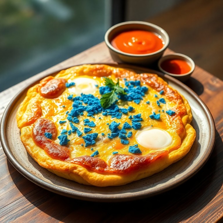 Tortilla de Patata Clásica con Toque Azul de Takis