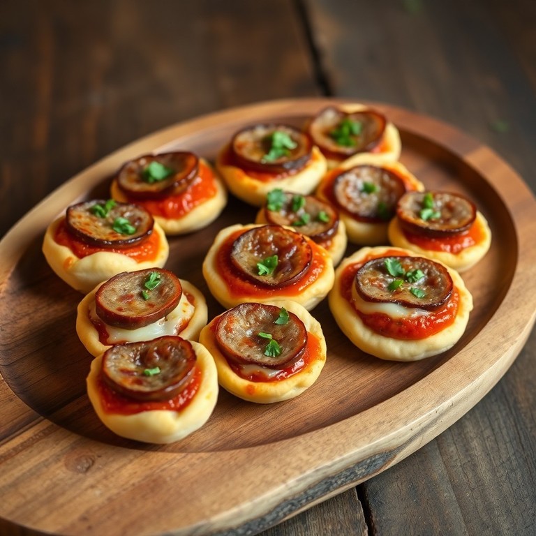 Mini Pizzas de Salsicha e Maizena