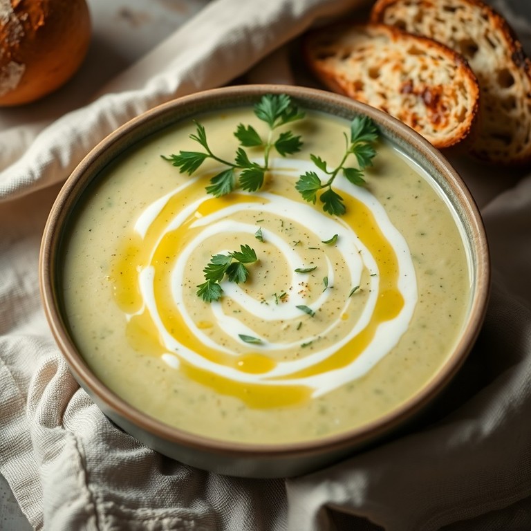 Kartoffel-Brokkoli-Suppe mit Knoblauch