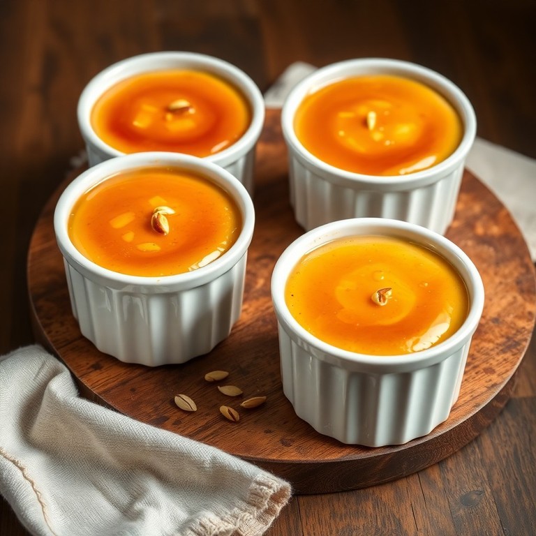Sweet Rava Pudding with Caramelized Honey Custard