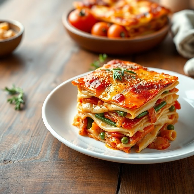 Cremige Schinken-Gemüse-Lasagne
