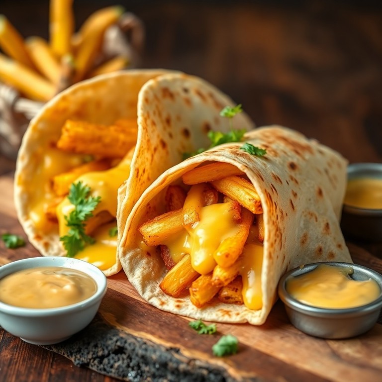 Wrap de Frites Crémeux au Gruyère