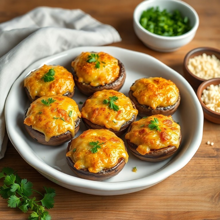 Запечённые шампиньоны с сырной корочкой